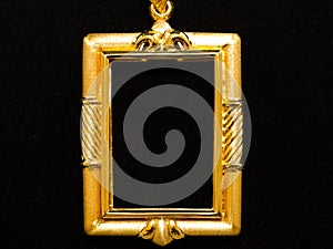 Gold locket frame pendant