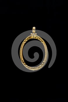 Gold locket frame pendant