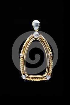 Gold locket frame pendant