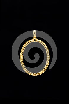 Gold locket frame pendant photo