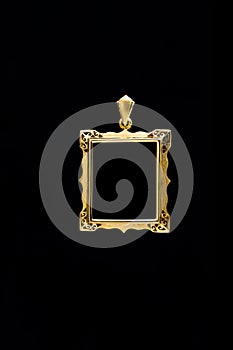 Gold locket frame pendant