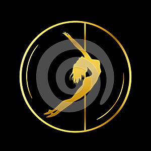 Gold logo for Dance studio, Pole dance, stripper club