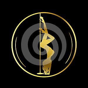 Gold logo for Dance studio, Pole dance, stripper club photo