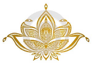 Gold lotus border mandala.