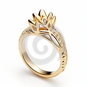 Gold Lotus Ring - Inspired By Crown - Product Picture