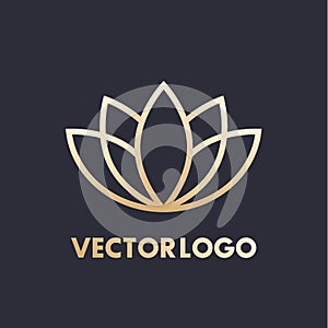 Gold lotus vector logo