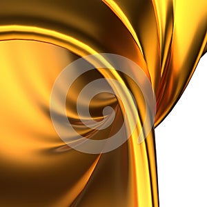 Gold Luxury Bezier Curve Modern Charm Isolated Metal Organic Plate Elegant Modern 3D Rendering Abstract Background