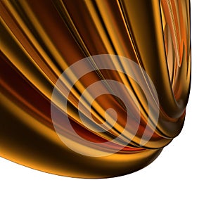 Gold Luxury Contemporary Bezier Curve Isolated Metal Organic Plate Elegant Modern 3D Rendering Abstract Background