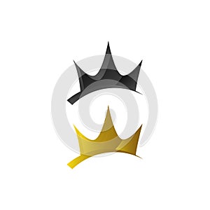 gold luxury Crown Logo Vector Royal King Queen abstract design icon symbol