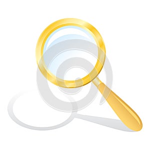 Gold magnifying glass