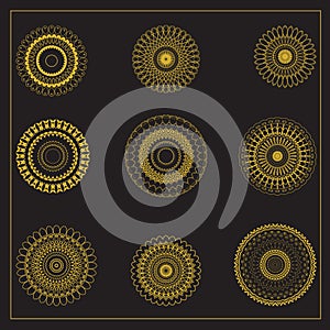 Gold Mandala Bundling icon vector design bundle