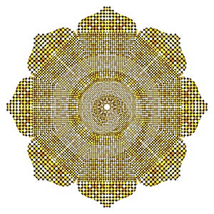 Gold Mandala texture with golden mosaics in the Byzantine style/Antique mosaic/Mosaic tiles in antique style. Cobblestone texture