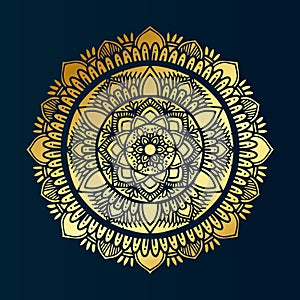 Gold mandala vector template mandala illustration with floral concept eps file