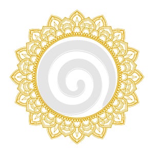 Gold mandala wreath graphic design in luxury style