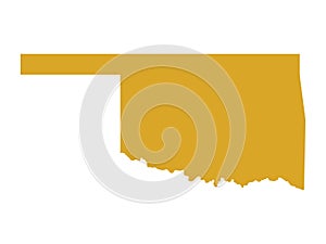 Gold Map of Oklahoma Native America