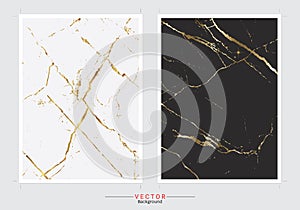 Gold marble cover background, Vector set template