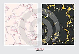 Gold marble cover background, Vector set template