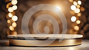 Gold and marble 3d podium