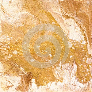 White and golden marble texture. Hand draw painting with marbled texture and gold and bronze colors. Gold marble