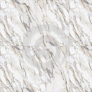 Gold and gray marble tile texture. Seamless pattern materials