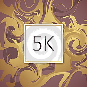 Gold Marble Vector Thanks Design Template for Network Friends and Followers. Thank you 5 K followers card. Image for Social Networ