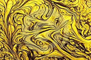 Gold marbling texture design. Beige and golden marble pattern. Fluid art. Effect, glitter.