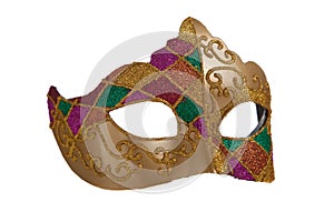 Gold mardi gra mask photo