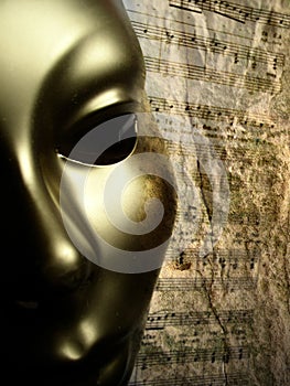 Gold mask music background