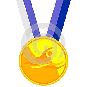 Gold medal for achievements in swimming