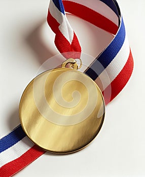 Gold Medal award with lanyard photo