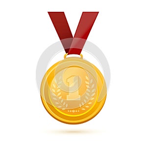 Gold medal for first place. Golden 1st Place Badge