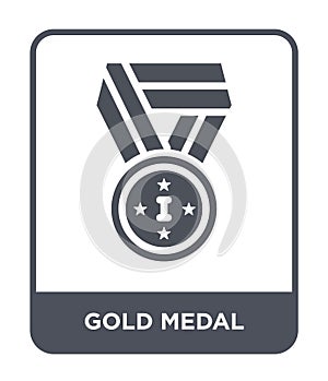 gold medal icon in trendy design style. gold medal icon isolated on white background. gold medal vector icon simple and modern