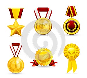 Gold medal, set