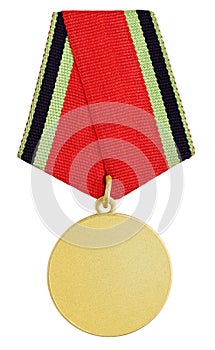 Gold medal on white