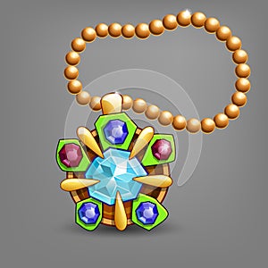 Gold medallion. Vector illustration.