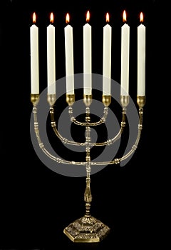 Gold menorah candles