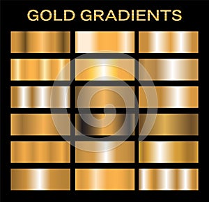 Gold Metal Gradient Collection of Golden Swatches