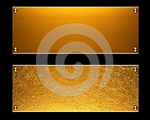 Gold metal plate background