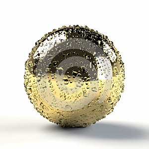 Gold metal sphere which repelling water