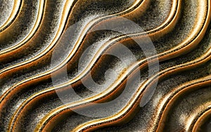 Gold metal texture with wave pattern.