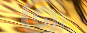 Gold Metal Thin Curtain Paint Liquid Contemporary Elegant Modern 3D Rendering Abstract Background