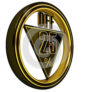 Gold metal Twenty Five Percent