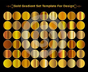 Gold Metallic, bronze, silver, chrome, copper metal foil texture gradient template.