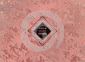 Gold Metallic glossy texture. Rose quartz pattern. Abstract shiny background. Luxury sparkling background.