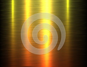 Gold metallic texture with brushed metal pattern, shiny golden industrial and technology background