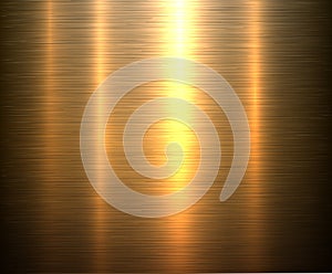 Gold metallic texture with brushed metal pattern, shiny industrial and technology background