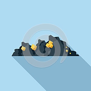 Gold mine icon in flat style