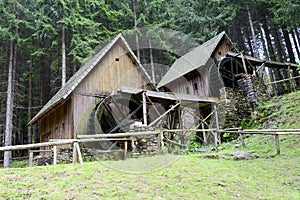 Gold mine water mills in Zlate Hory, Czech Republic.