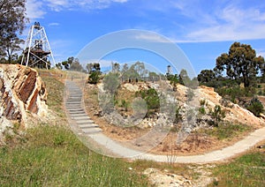 Gold mining poppets in country Victoria, Australia