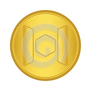 Gold  Mixin coin icon. golden Cryptocurrency coin money. blockchain  symbol. Internet money